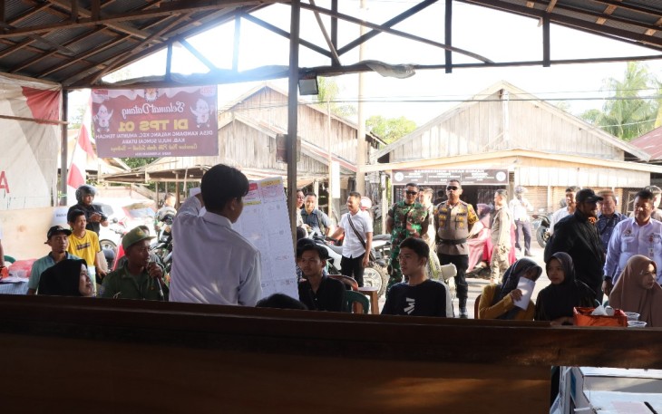 Dandim 1001/HSU-BLG dan Forkopimda Pantau Pemungutan Suara di Sejumlah TPS