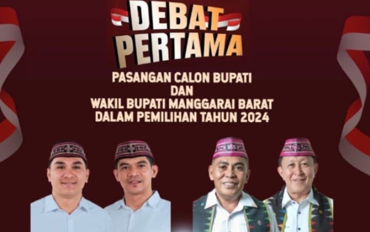 Debat pertama pasangan calon bupati dan wakil Bupati Manggarai Barat pada Pilkada 2024,Rabu(16/10/2024)