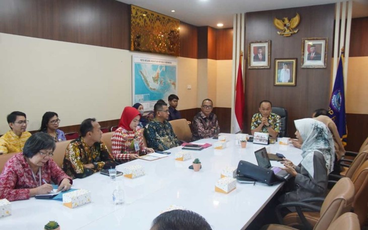 Sekretaris BNPP Prof. Zudan Arif Fakrulloh saat menerima kunjungan Rektor Universitas Insan Cita Indonesia (UICI) Prof. Laode M Kamaluddin di Sekretariat Tetap BNPP, Jakarta Pusat, Jumat (23/2/2023). 
