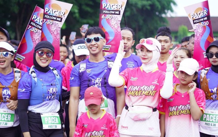 Anggota DPR RI Novita Hardini, saat turut serta mengikuti kegiatan Trenggalek Economic Run 2024 di Kabupaten Trenggalek, Jawa Timur