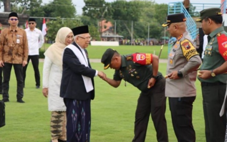 Wapres tiba di Pati disambut pejabat TNI POLRI dan Pemkab Pati