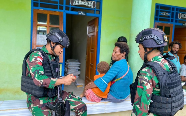 Satgas Pamtas Yonif 111/KB terapkan Sikap Teritorial Ditengah Lingkungan Masyarakat Perbatasan Papua Selatan 