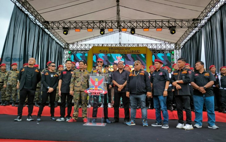 Dipimpin Samsul Tarigan Ketua DPD Sumut GRIB Jaya Kenalkan DPC Medan saat Pelantikan yang Dihadiri Ketua Umum GRIB Jaya Hercules