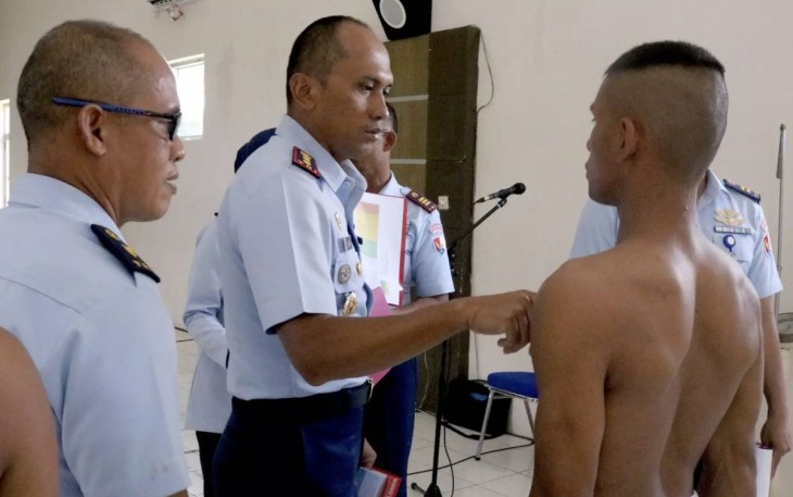 Danlanud Wiriadinata Letkol Pnb Taufik Agus Hidayat saat sidang Pantukhirda, Jum'at (1/3)