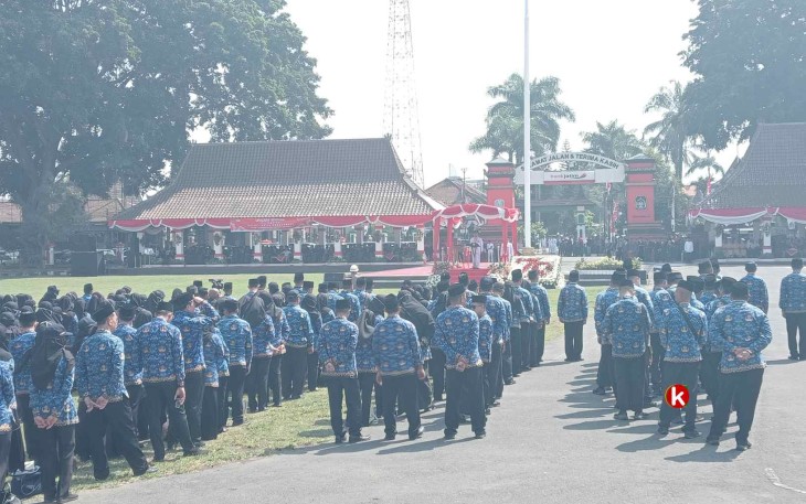 Situasi Upacara Detik-detik Proklamasi Kemerdekaan Republik Indonesia ke- 79 di Kota Blitar Tahun 2024 (Foto : Faisal NR / Klikwarta.com)