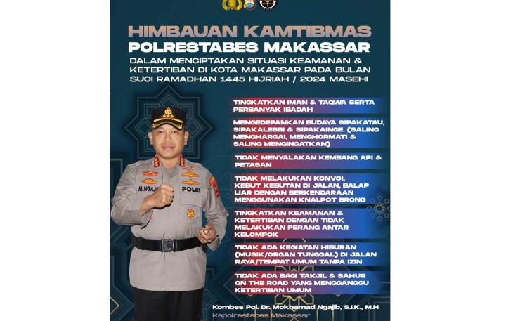 Imbauan Kamtibmas Polrestabes Makassar pada bulan Ramadan 1445 H