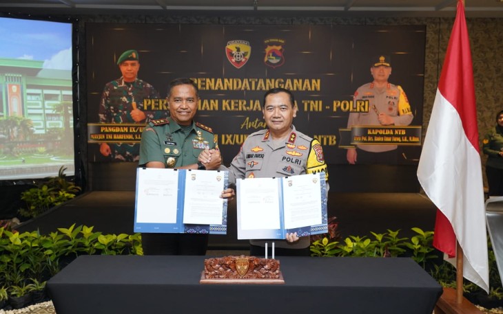 Kodam IX/Udayana dan Polda NTB Tandatangani Perjanjian Kerja Sama