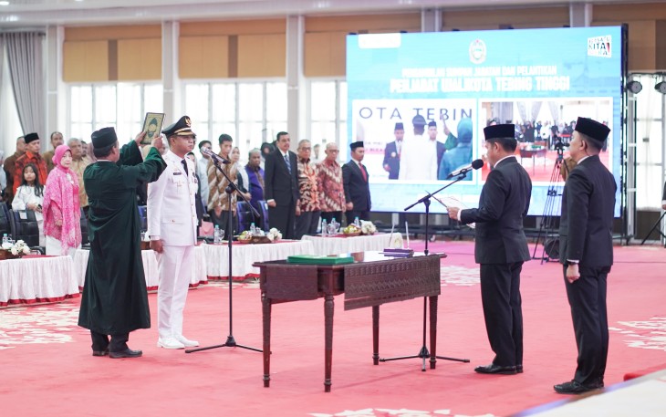 Moetaqqien Hasrimi saat Resmi Dilantik Menjadi Pj Wali Kota Tebing Tinggi