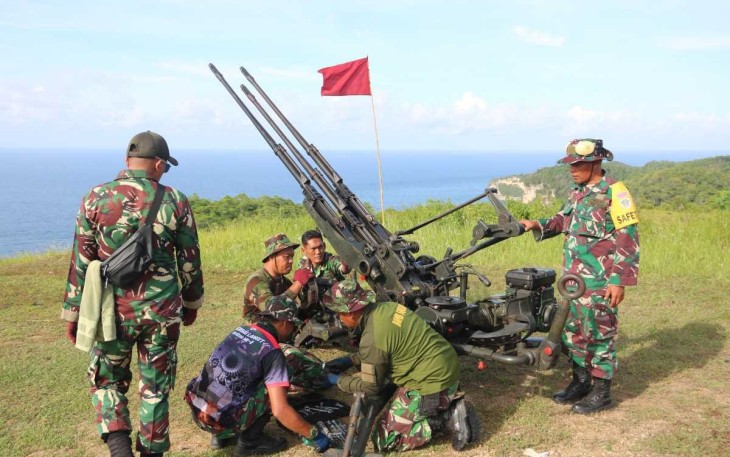 Uji materiel senjata hasil pemeliharaan dan perbaikan Triple Gun di Lapangan Tembak Depohar 60 Pacitan pada (21-22 Februari 2024). 