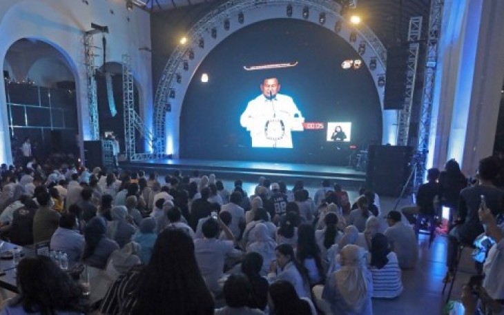 Influencer dan Konten Kreator Indonesia Maju saat Nobar Debat Capres 