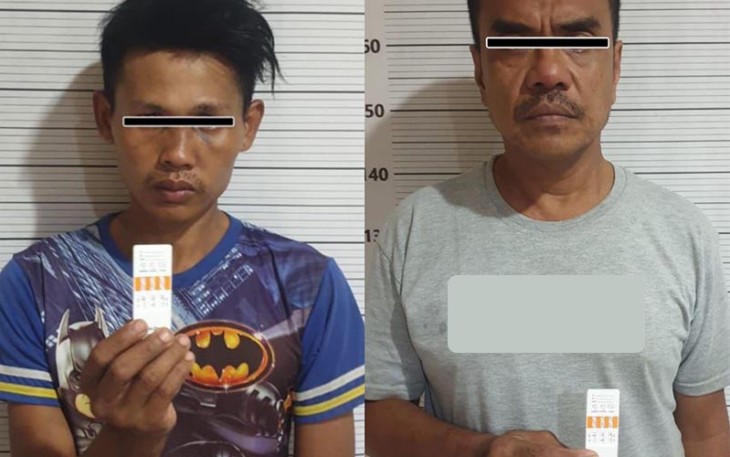 Tersangka pengguna narkoba jenis sabu diamankan petugas Polrestabes Medan, Senin (8/1/2024).