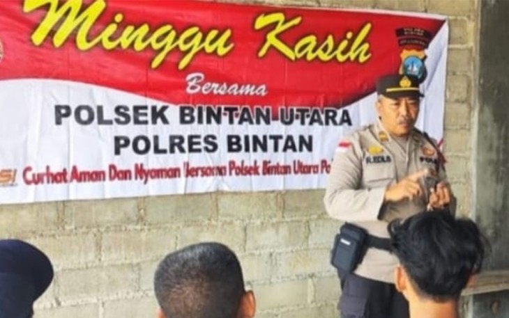 Pesan Kamtibmas Polsek Bintan Utara dalam Kegiatan Minggu Kasih