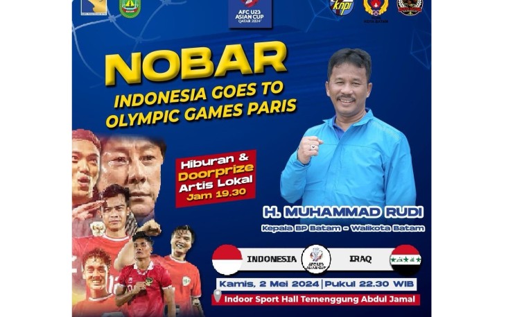 Penampilan Artis Lokal Siap Meriahkan Nobar Timnas Indonesia U-23 vs Irak di Indoor Sport Hall Temenggung Abdul Jamal Batam
