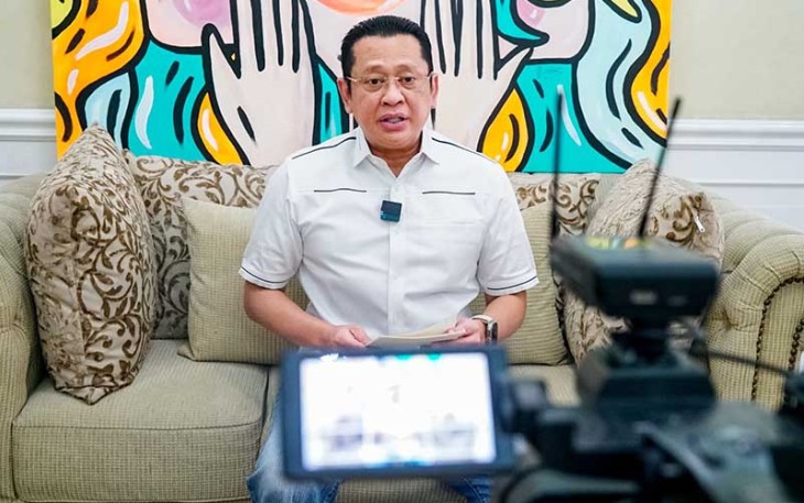 Bamsoet dalam sambutan virtual pada diskusi publik dan pelantikan PB PARMUSI dari Purbalingga, Minggu (11/2/24).