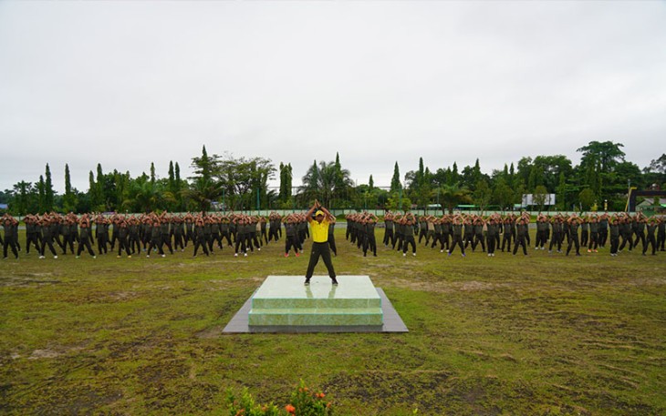 Prajurit Korem 121/Abw Olahraga Bersama