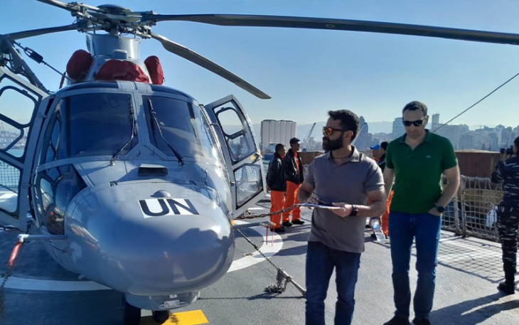 Tim CEO UN saat Periksa Kelengkapan dan Kesiapan Helikopter HS-1305 Satgas MTF TNl Konga XXVll-O