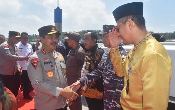 Kaprimkopal Lanudal Tanjungpinang saat sambut Kunker Wakapolri