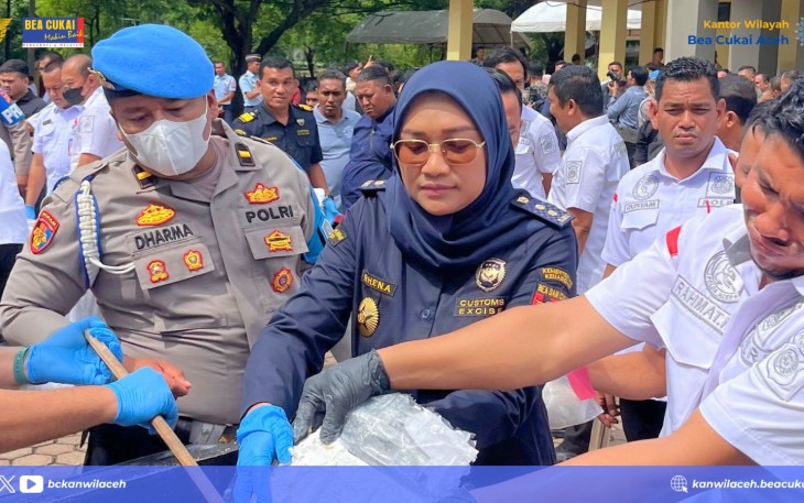 Bea Cukai Aceh Hadiri Pemusnahan Narkotika Bersama Polda Aceh