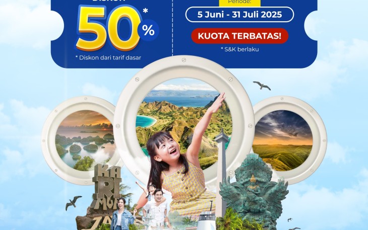 PT Pelni Berlakukan Diskon 50 Persen Tiket Kapal Penumpang 