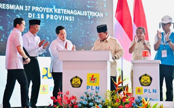 Presiden Prabowo Subianto meresmikan 37 proyek strategis ketenagalistrikan nasional di kawasan Pembangkit Listrik Tenaga Air (PLTA) Jatigede, Kabupaten Sumedang, Jawa Barat, pada Senin, 20 Januari 2025