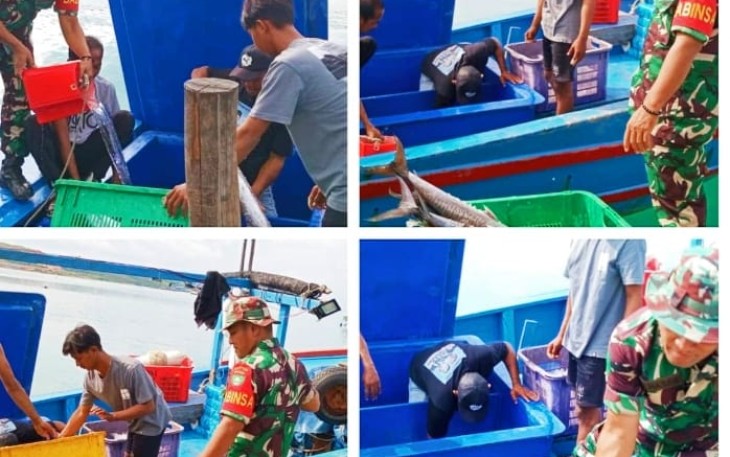 Babinsa Koramil 07 Kampung Hilir Tambelan Ingatkan Nelayan Utamakan Keselamatan Melaut Selama Musim Angin Utara 