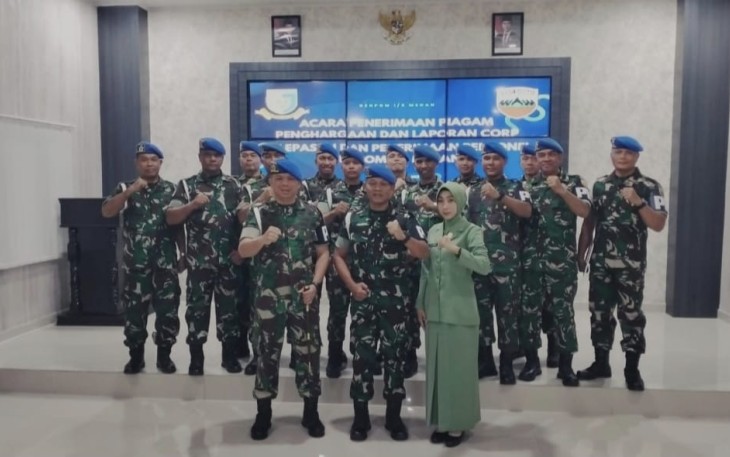 8 Personel Denpom I/5 Medan Terima Penghargaan atas Kinerja Unggul