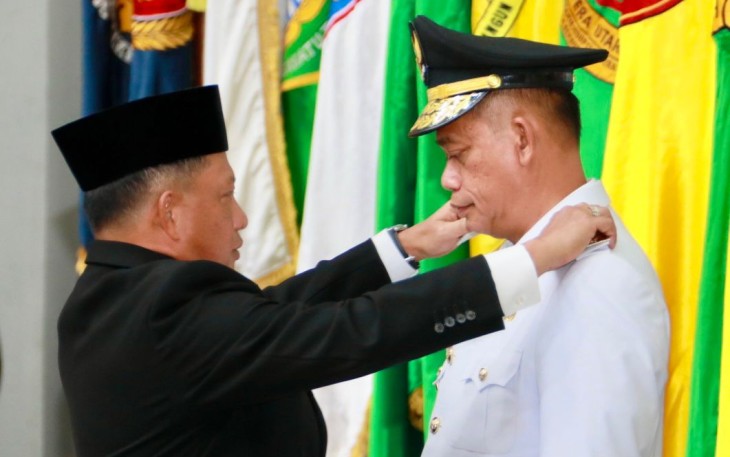 Mendagri saat Lantik Fadjry Djufry sebagai Pj Gubernur Sulsel