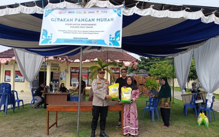 Gerakan Pangan Murah Sinergi Polri dan Perum Bulog di Mapolsek Belitang III