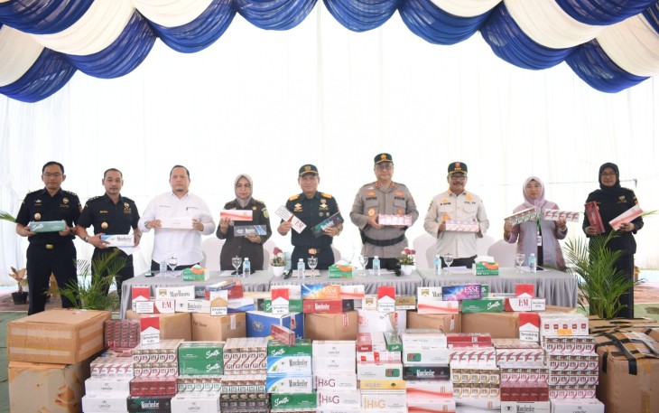 Ratusan Ribu Batang Rokok Ilegal yang akan dimusnahkan