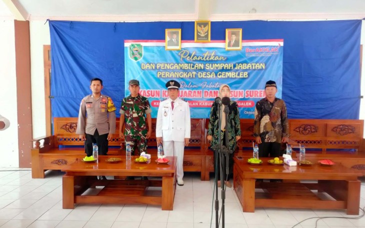 Pelantikan perangkat desa di wilayah desa binaan 