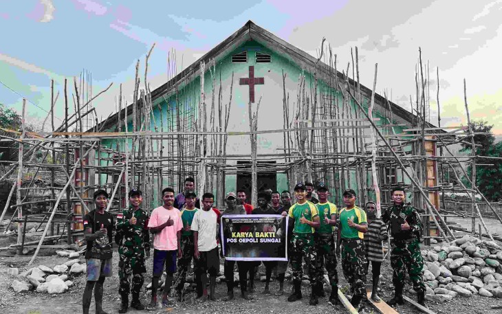 Karya bakti Satgas Yonarhanud 2 Kostrad 