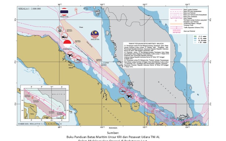 Peta Batas Maritim RI - Malaysia (Segmen Selat Malaka)