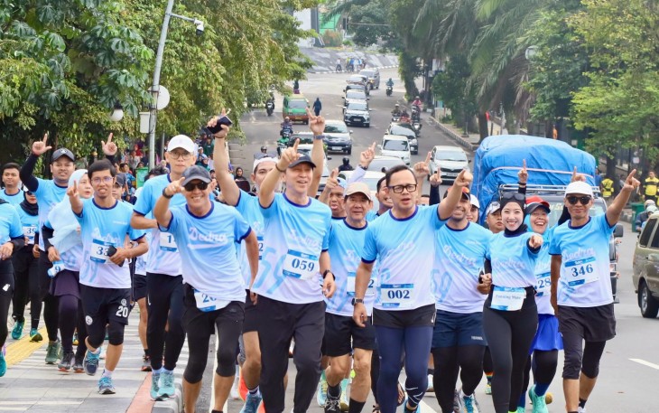 Dedra Run Halalbihalal di Taman Ekspresi, Kota Bogor, Jawa Barat, Minggu (2042025).