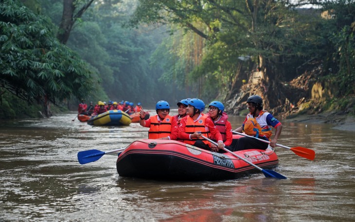 Festival Ciliwung 2025 di Sungai Ciliwung, Depok, Minggu (10/8).