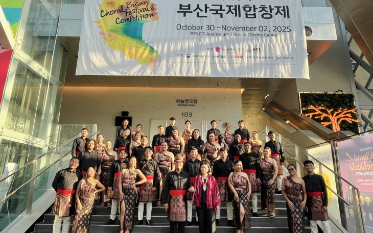 Foto bersama Voice of SWCU saat mengikuti kompetisi internasional Busan International Choral Festival & Competition 2025, Korea Selatan, belum lama ini. 