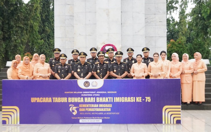 Lapas Kelas I Medan Gelar Rangkaian Acara Tabur Bunga Sambut HBI ke-75 di Taman Makam Pahlawan Kota Medan.