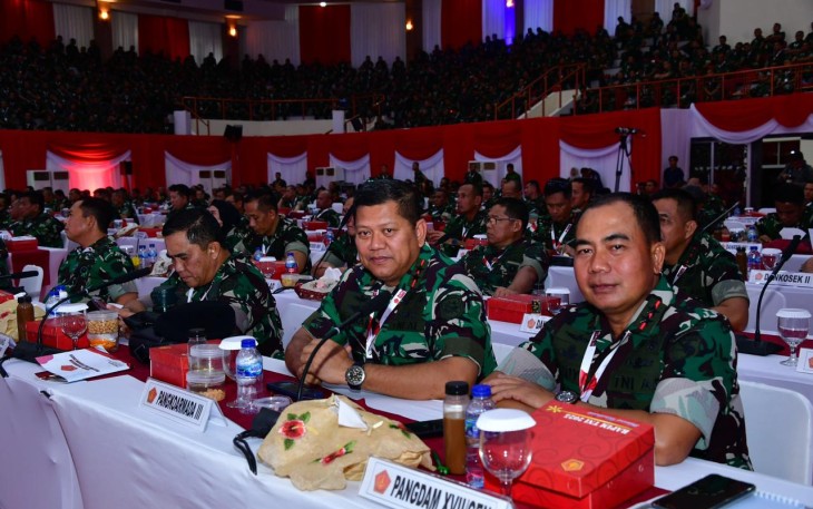Pangkoarmada III Laksda TNI Hersan saat mengikuti Rapim TNI 2025 di Cilangkap, Jakarta, Jum'at (31/1)