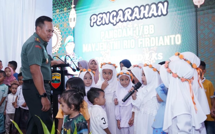 Pangdam I/BB Mayjen TNI Rio Firdianto Hadiri Safari Ramadan di Yonarmed 2/KS Delitua.