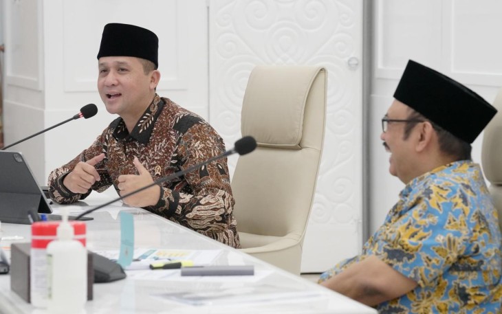 Mentrans Iftitah bersama Kepala Bappenas Rachmat Pambudy di Jakarta 