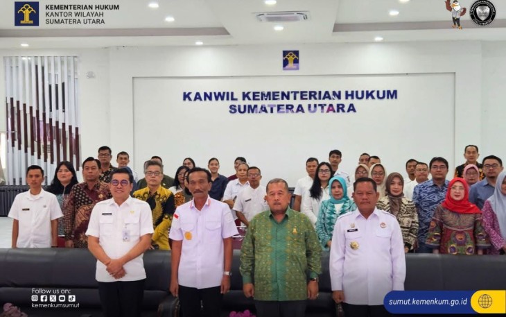Kementerian Hukum Sumut Poto Bersama Usai Kegiatan Sosialisasi.