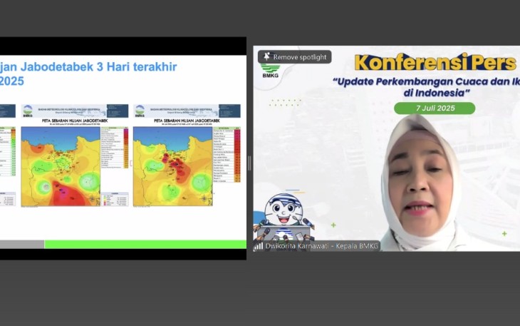 Kepala Badan Meteorologi, Klimatologi, dan Geofisika (BMKG) Dwikorita Karnawati menjelaskan hujan akan terus turun di musim kemarau