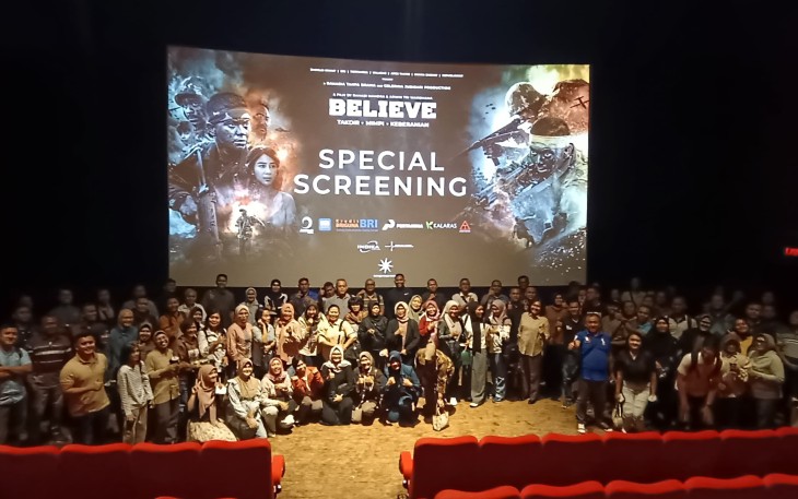 Personel Dislitbangal Antusias Nobar Pra Rilis Film Belive : The Ultimate Battle 