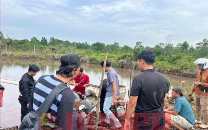 Foto : Tim Gabungan Satreskrim Polres Bintan Gerebek Tambang Pasir Ilegal di Kecamatan Toapaya