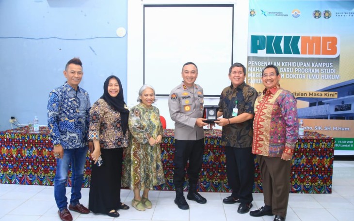 Kadivhumas Polri Irjen Pol. Sandi Nugroho mengisi materi dalam kuliah umum di Fakultas Hukum Universitas Sumatera Utara (USU)