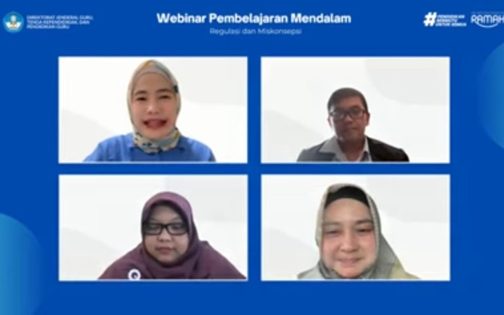 Webinar Nasional Pembelajaran Mendalam bertajuk Regulasi dan Miskonsepsi