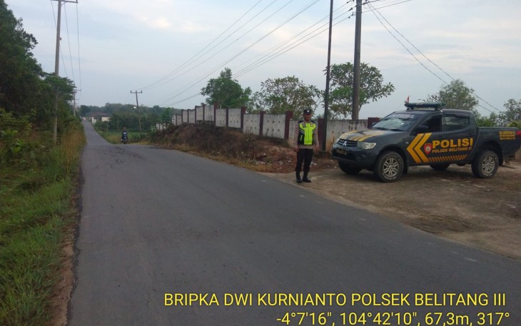 Jaga Kamtibmas, Polsek Belitang III Laksanakan Patroli Pagi Hari