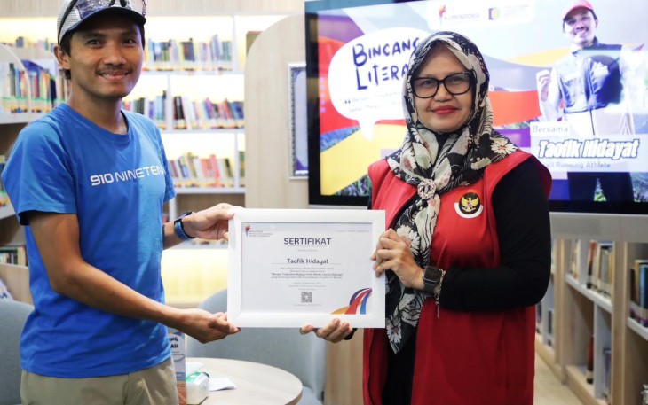 Perpustakaan Pungkas Tri Baruno (PTB) Kementerian Pemuda dan Olahraga (Kemenpora) RI kembali menggelar Bincang Literasi, Rabu (24/9)