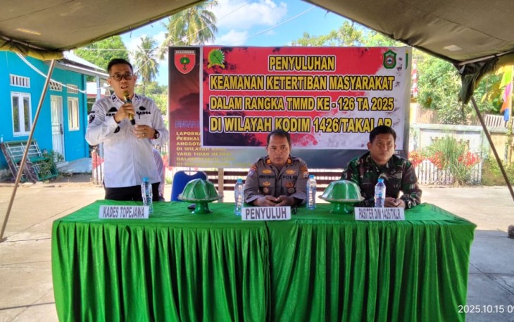 Penyuluhan Kamtibmas dan Hukum TMMD ke 126 Kodim Takalar