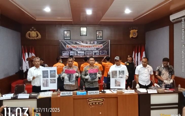 Polres Aceh Singkil Gelar Konferensi Pers Ungkap Empat Kasus Menonjol