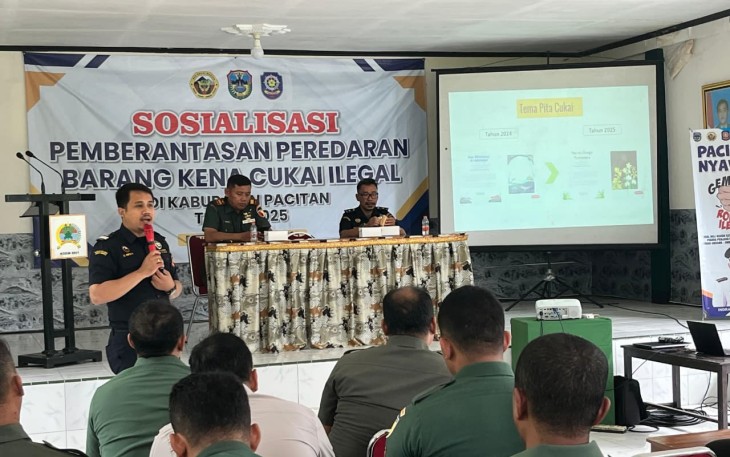 Sosialisasi Barang Cukai Ilegal di Makodim Pacitan, Kamis (13/11)